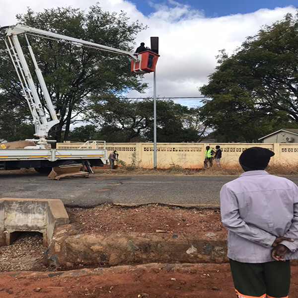 Anern SLZ-150W Solar Street Lights Installed at 9.5M in Botswana
