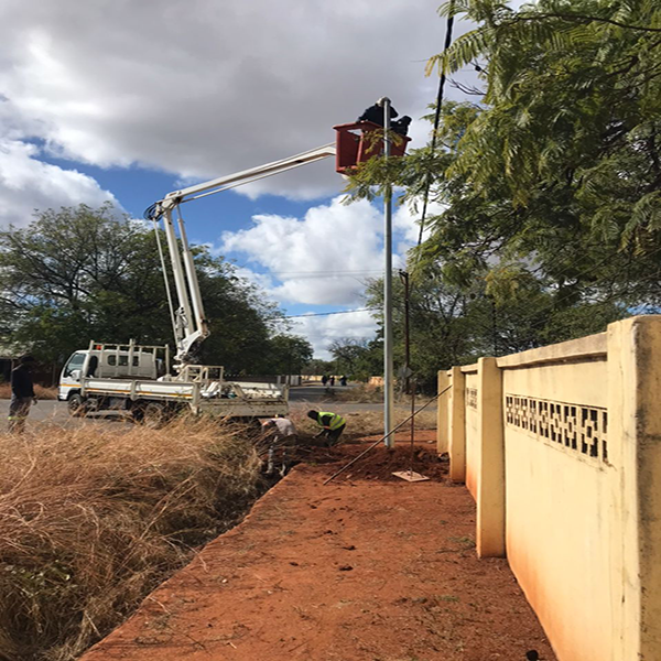 Anern SLZ-150W Solar Street Lights Installed at 9.5M in Botswana