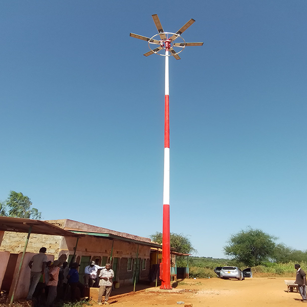 Kenya 20m Pole Solar Corridor Lighting Upgrade with Anern SLV 150W